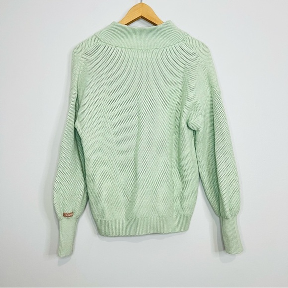 Lunya cozy cotton silk Green Cowl Neck Sweater with Texture size xs/small - Picture 6 of 8